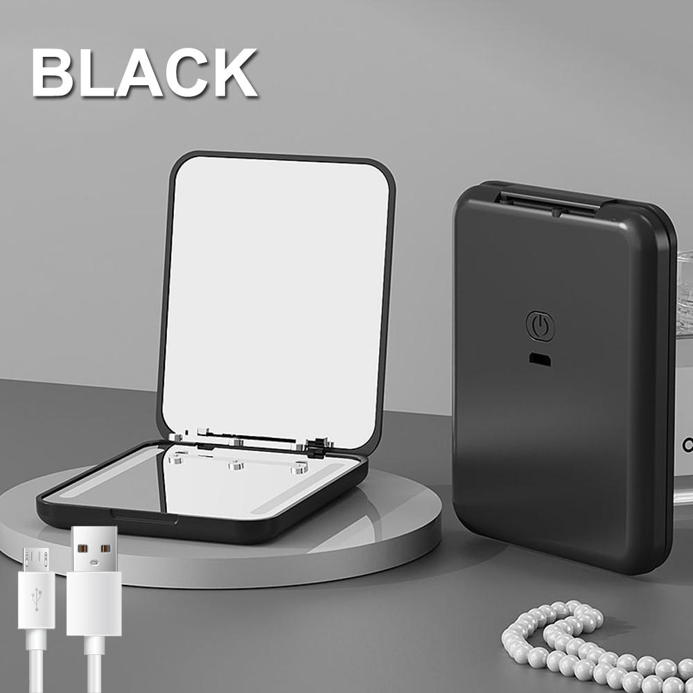 Pocket Mirror 1X/2X Magnification LED Compact Travel Makeup Mirror with Light 2-Sided Folding Handheld Small Lighted Mirror