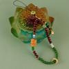 Chinese Style Beads Phone Lanyard Short Antique Green Wrist Rope Pendant Mobile Phone Chain  Girls