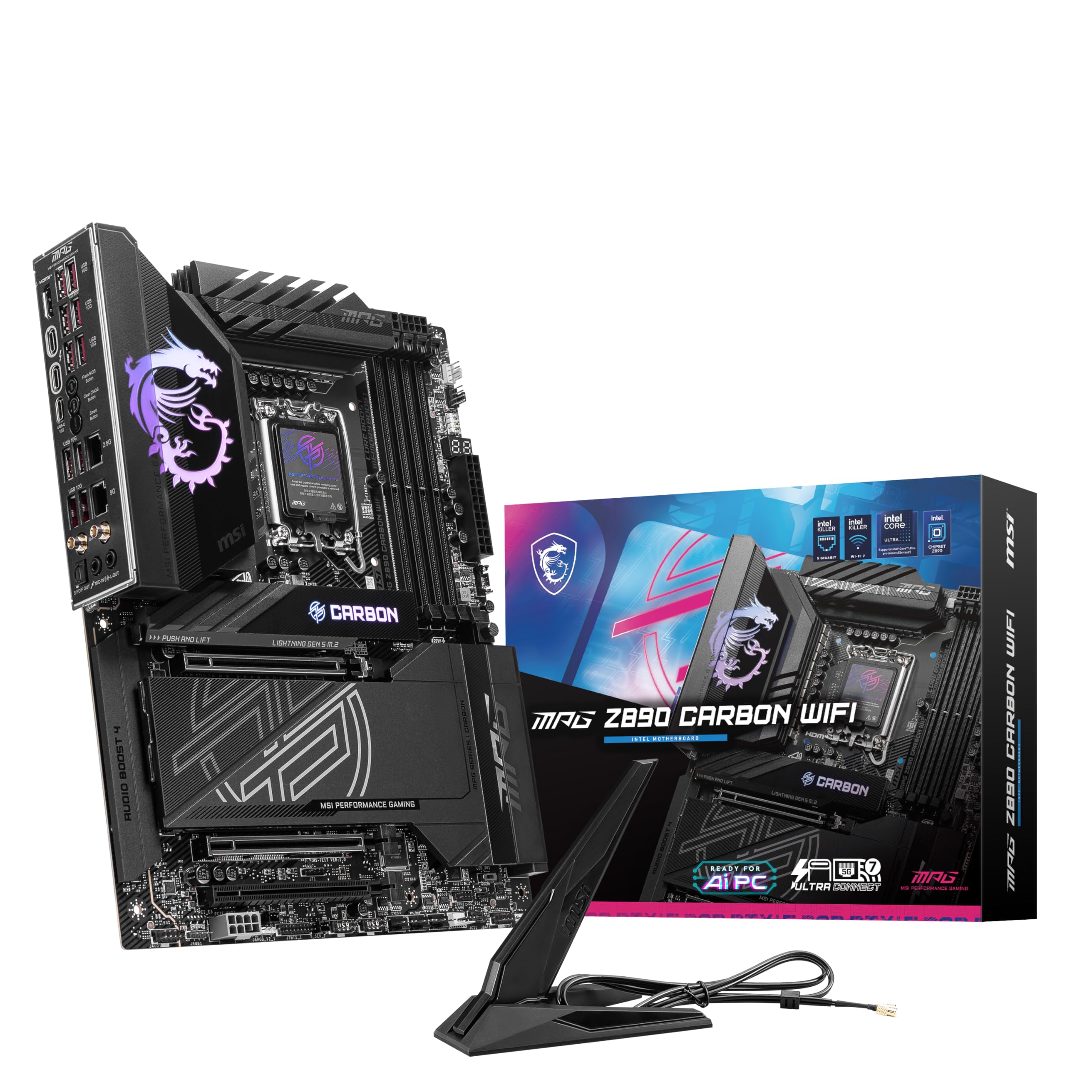 

MSI MPG Z890 CARBON WIFI Z890 Chipset ATX Motherboard MB6583