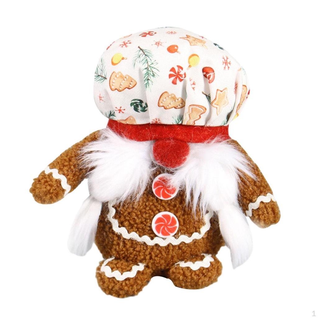 Faceless Gingerbread Man Doll/ Handmade Gnomes Figurines for Christmas Party