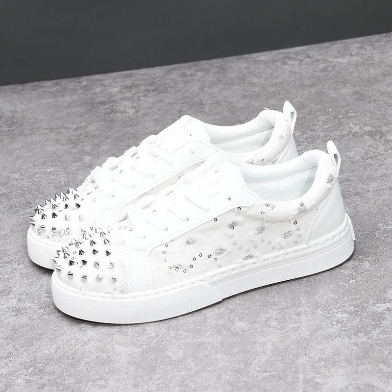 22 Summer New Breathable Willow-bound Diamond-encrusted Board Shoes Soft-soled Couple Casual Shoes Low-top Canvas Shoes
