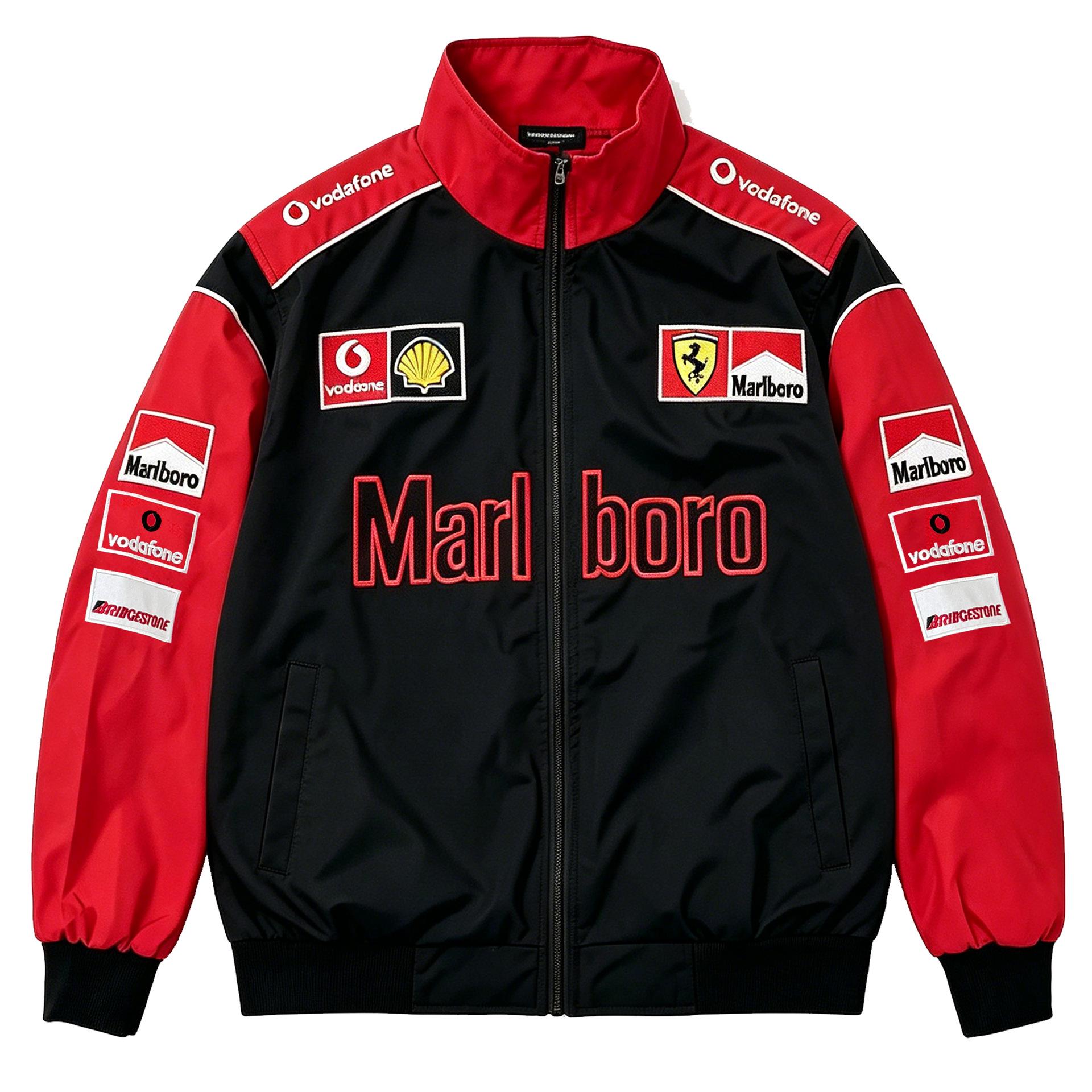 F1 izšūta retro sacīkšu jaka -
