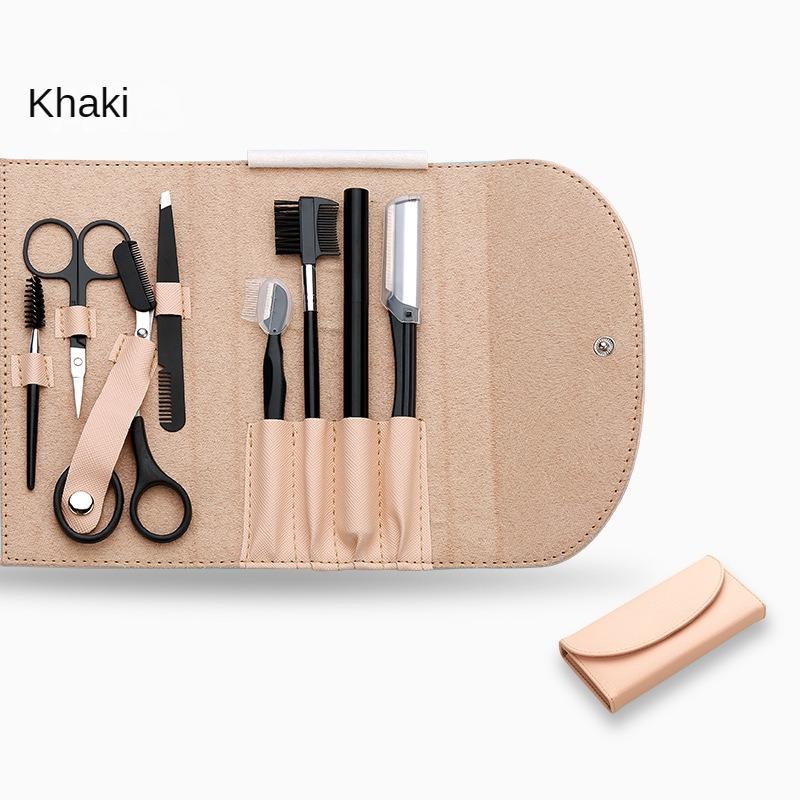 8Pcs eyebrow grooming kit with eyebrow shaper, eyebrow pencil, and tweezers for women and men, complete set