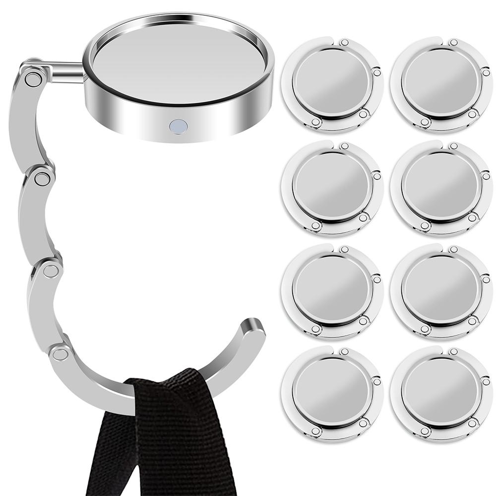 4/8Pcs Handbag Hooks Folding Metal Table Bag Holders Portable Purse Hangers Unique Parts Accessories Multipurpose Non-Slip Hooks