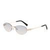 Vintage Oval Metal Sunglasses Women Men Fashion High Quality Brand Sun Glasses Outdoor Travel Daily Lady Man Eyewear UV400