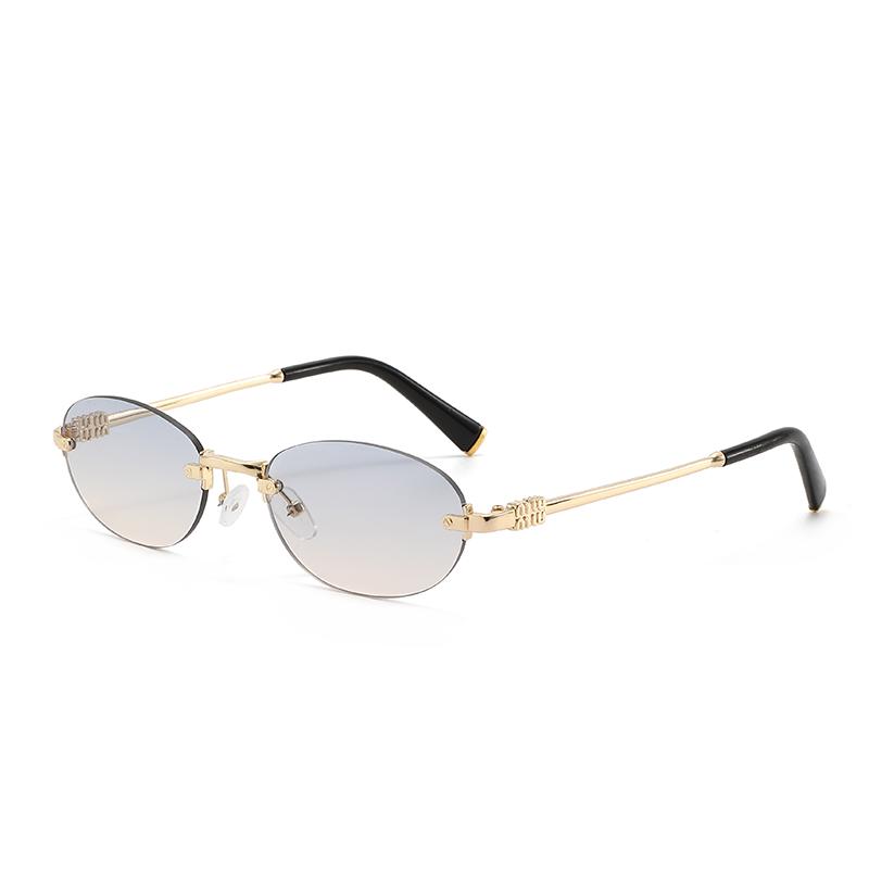 Vintage Oval Metal Sunglasses Women Men Fashion High Quality Brand Sun Glasses Outdoor Travel Daily Lady Man Eyewear UV400