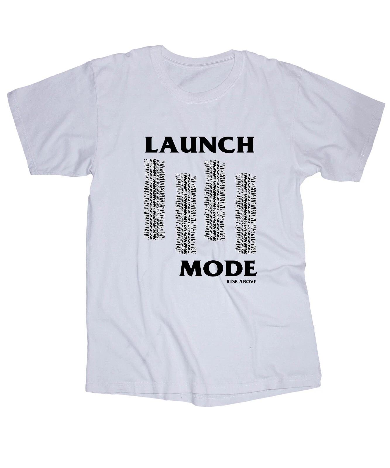 LAUNCH MODE dirt tracks white T-shirt BMX motorcross Dirt racing Mountain Bike S