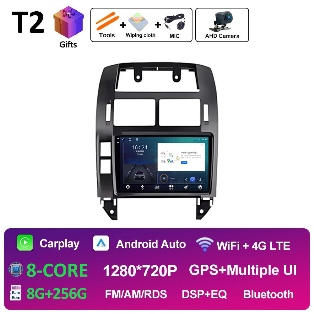 Android 14 Wireless Carplay For Volkswagen VW Polo MK4 6Q 9N 9N3 2004 2005 - 2009 GPS Navigation DSP Stereo Autoradio Head Unit