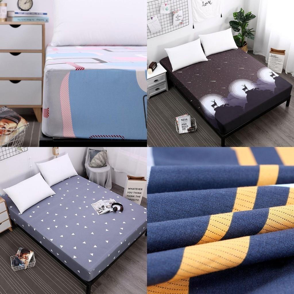 Cozy And Stylish Floral Stripes Mattress Protector Dustproof Fitted Sheet