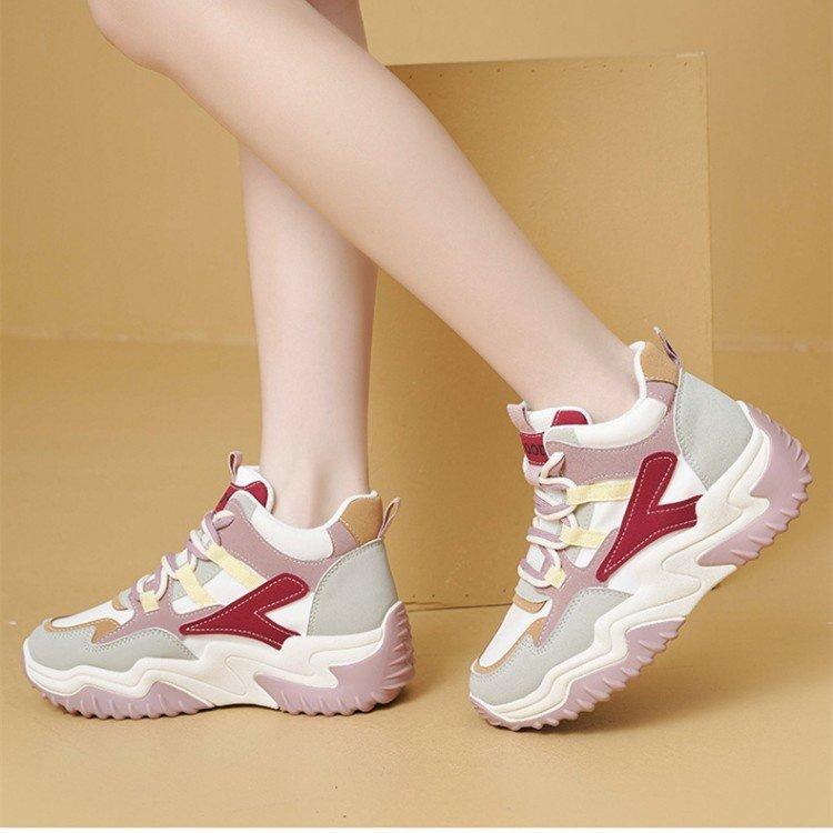 2025 autumn ins tide Korean version of the new dad shoes female students versatile sports shoes street shot heightening shoes female Z310