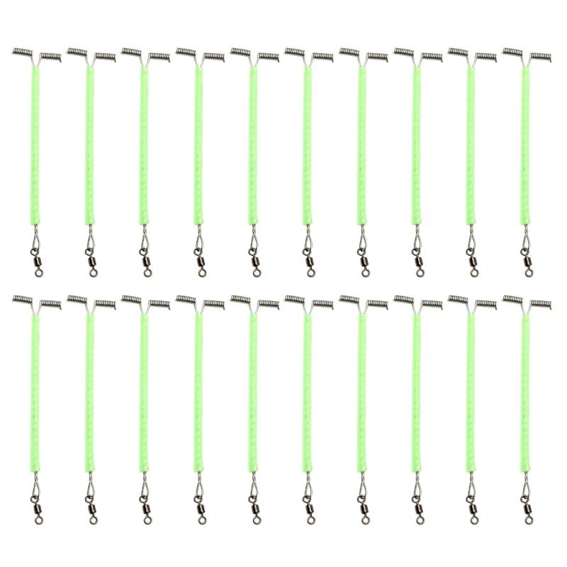20Pcs/set Luminous Tube Fishing Rigs with Rolling Swivels T-Shape Balance 3 Way Arm Connector Fishing Line Making Tackle