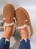 Women's Retro Snow Boots Fleece-lined Moccasins, 2025 Thick-soled Slip-on Winter Shoes.