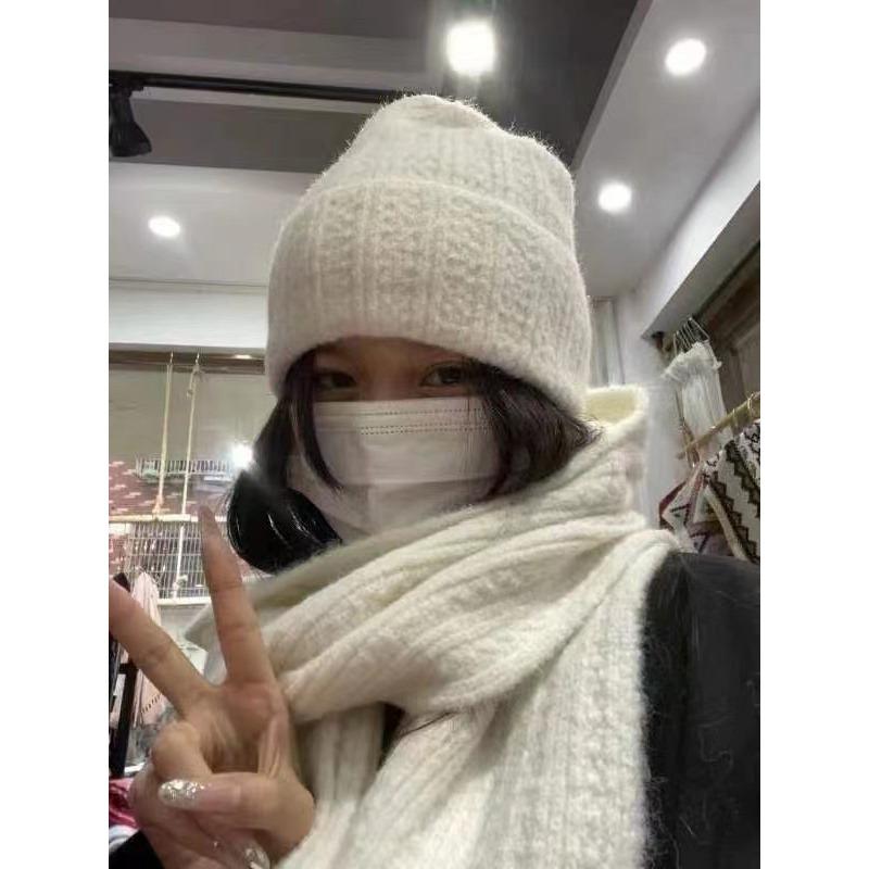 New Wool Knitted Scarf for Women in Winter Korean Fashion  Versatile  Warm Student Scarf Skin Friendly and Soft