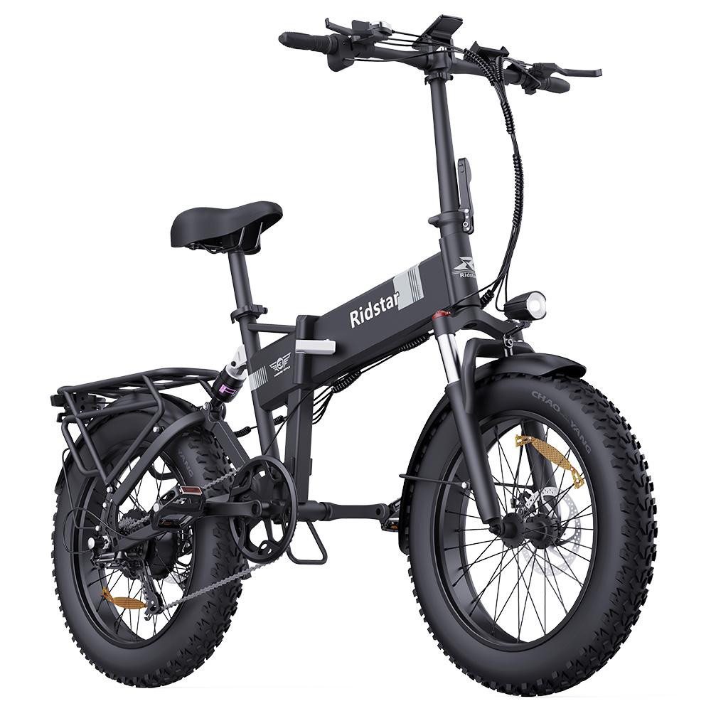 Ridstar H20 Faltbares Elektrofahrrad, 1000-W-Motor, 48-V-15-Ah-Akku, 20 x 4,0 Zoll große Fatbike-Reifen, 45 km/h Höchstgeschwindigkeit, 80 km maximale Reichweite, Shimano 7-Gang
