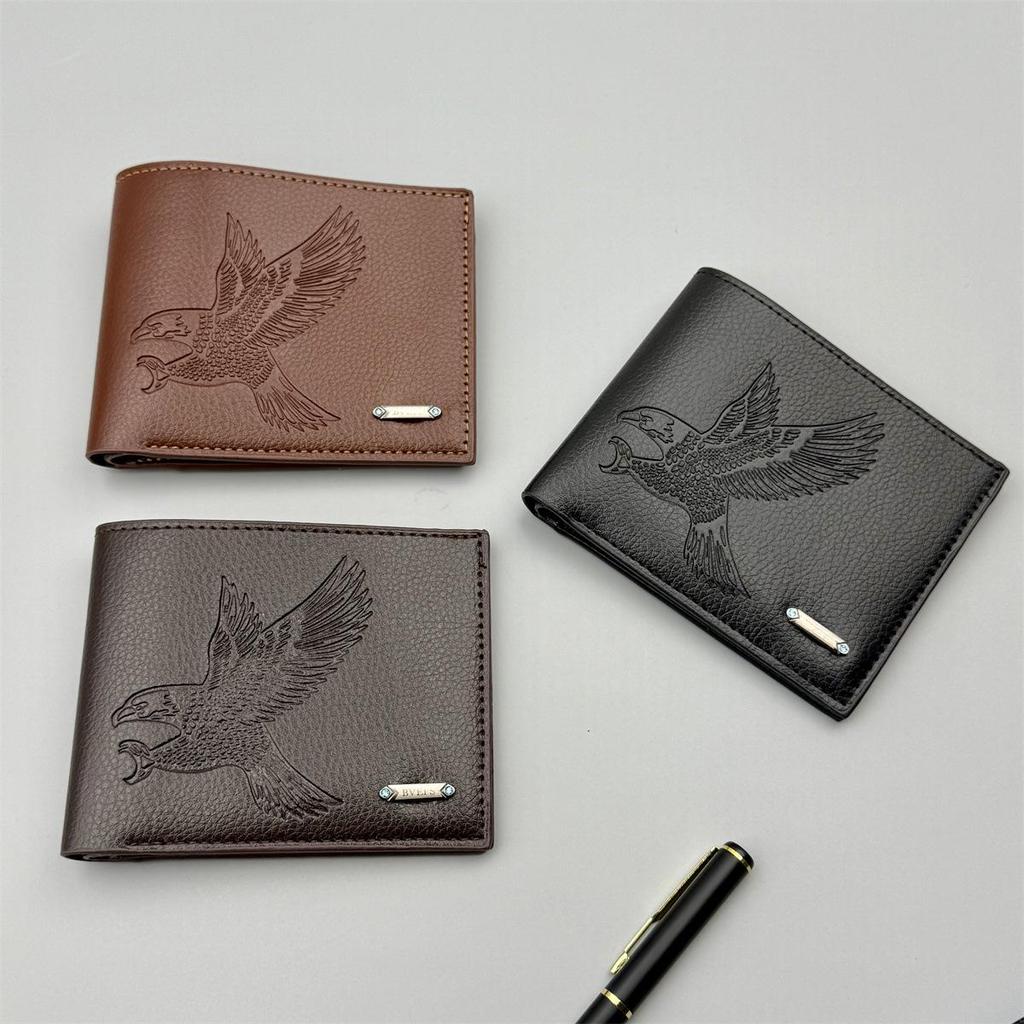 Men's Eagle Pattern Soft Leather Slim Wallet: Popular Fast-Selling Style
