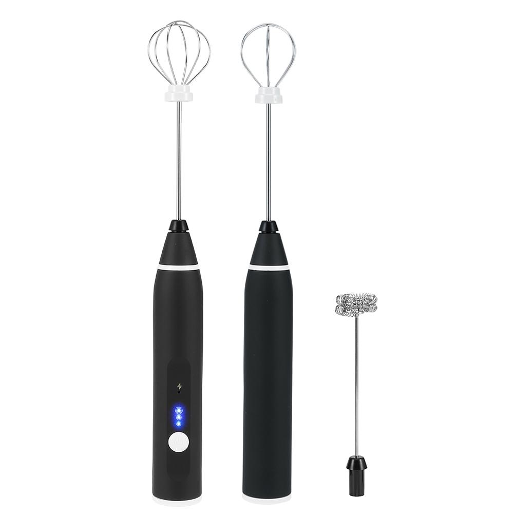 3 Speeds USB Rechargeable Electric Milk Frother Handheld Coffee Mixer Stirrer Egg Beater