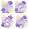 7pcs Matte Finish Daisy Balloon Number Wedding Decor Birthday Party Decoration Aluminum Foil Balloon Baby Shower Decorations