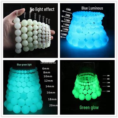 Im Dunkeln leuchtendes lumineszierendes Paar-Armband - Nachtperle Fluoreszierender Stein für Männer und Frauen