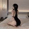 Sex lingerie sexy mesh perspective uniform seduction leakage passion free bell breast clip SM bed robe woman