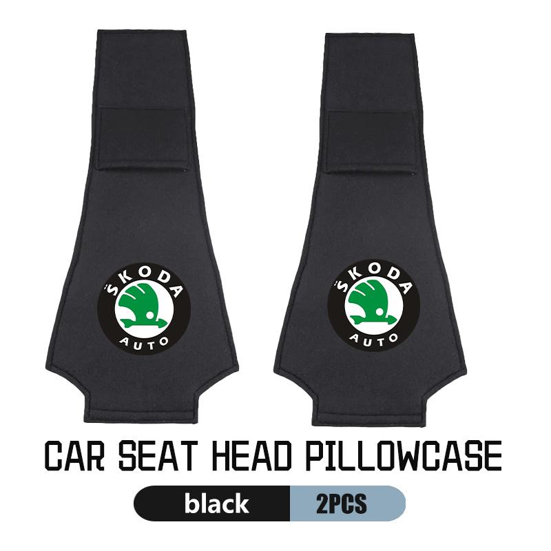 AAAJF1 Car Headrest Cover Universal Interior Accessories Fit For Skoda Kamiq Karoq Octavia 2 3 Rapid Scala Kami Fabia VII VRS
