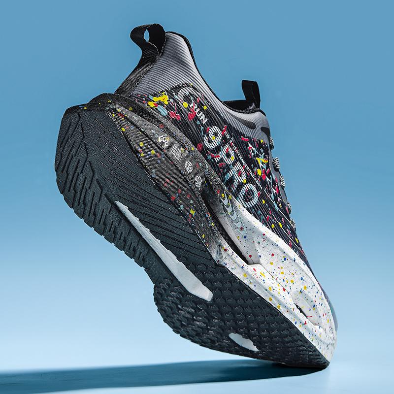 Adidași cu amortizare pentru bărbați Pantofi Cool Glow in the Dark cu șireturi Ușori Anti-alunecare Pantofi de alergare Pantofi sport de toamnă pentru femei