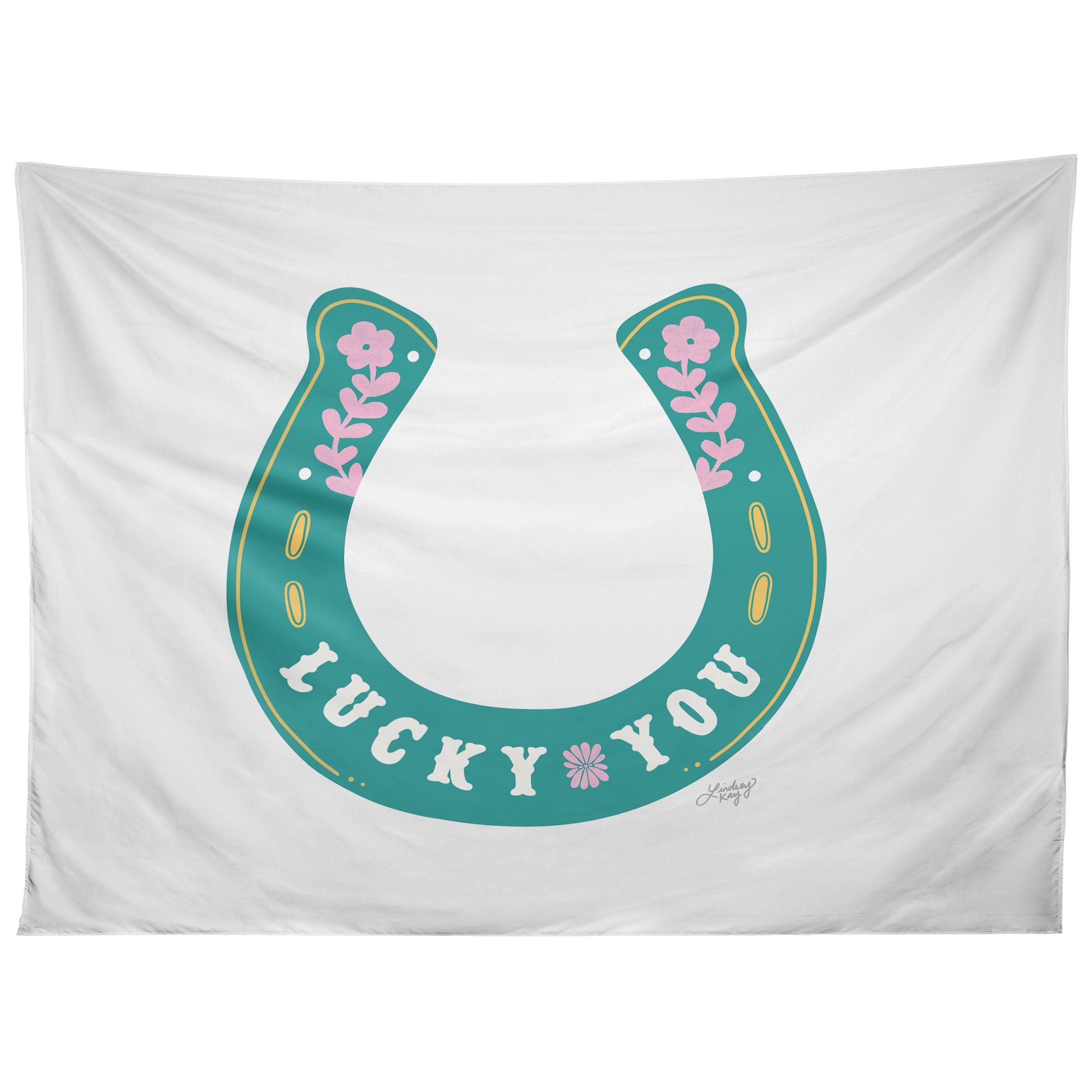 LUCKY YOU HORSE SHOE tapestry 75x100 чёрный