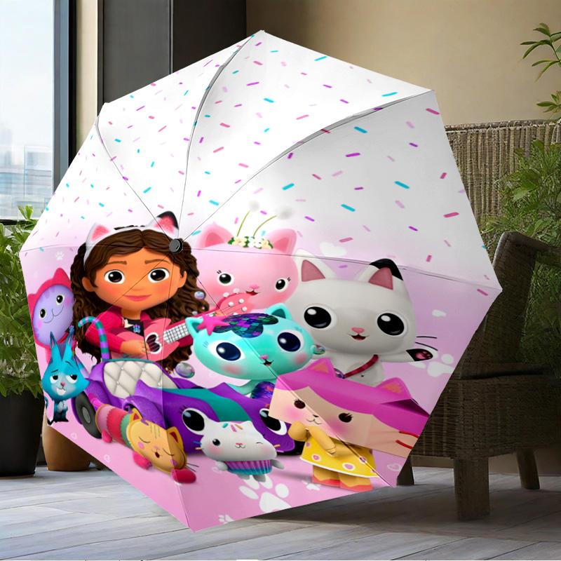 Colorful Friends Dollhouse Umbrella Folding Umbrella, Automatic Umbrella 8-Frame for Travel, Camping Use Gift for Halloween Christmas