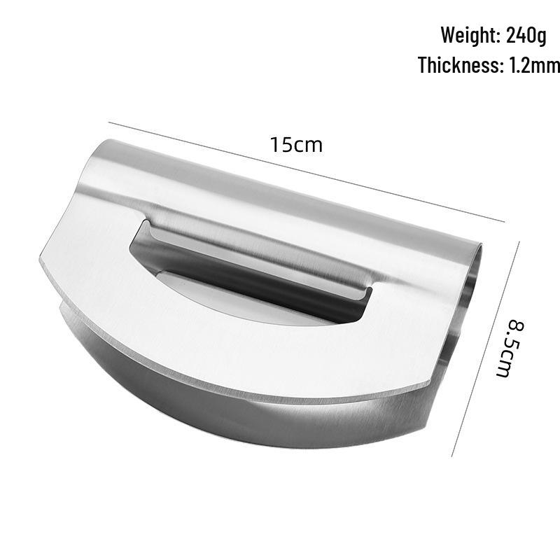 Stainless Steel Half-Moon Dough Cutter & Scraper with Scale