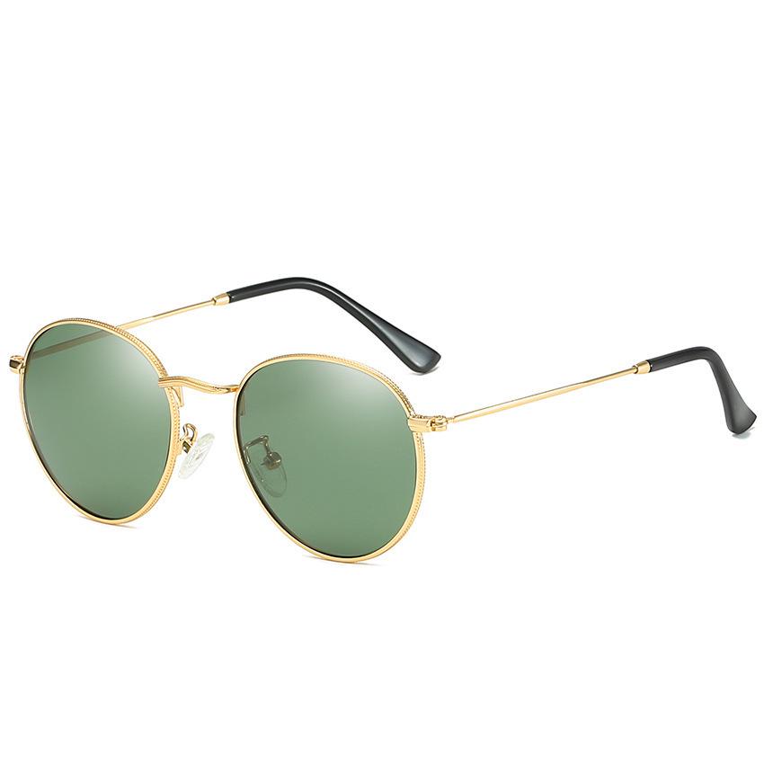 Trendy Women's Retro Round Frame Anti-UV Sunglasses