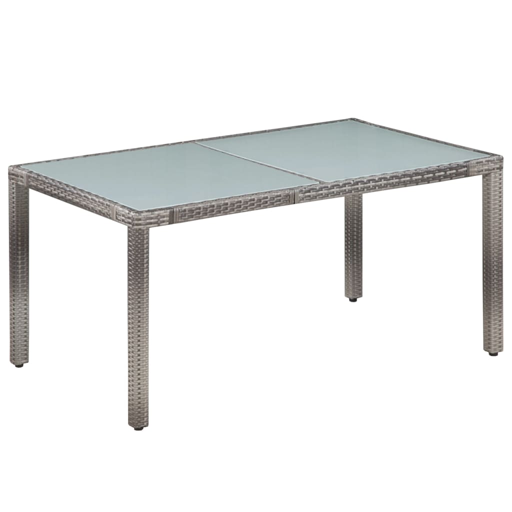 7 Piece Garden Dining Set with Cushions Poly Rattan Grey