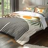 Explosive Bed Three-Piece Set Geometric Lines And Leaves Digital Printing Quilt Cover Home Textile 3-Piece Set