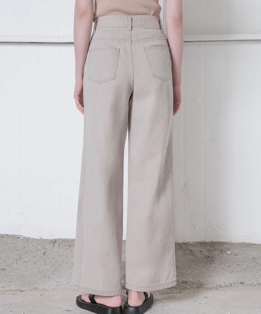 Ssikeoseun Washed Wide Denim Pants_Beige