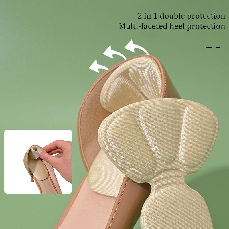 T Shape 2 In 1 Heel Stickers High Heels Heel Protection Pads Anti-pain Anti-wear Anti-drop Not Heel Half Size Pad Women Inserts