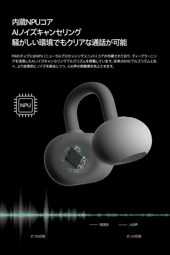 Moondrop Pill Wireless Earphones with Ear Cuffs Bluetooth Ear Design Waterproof Up To 28 Hours Playback AI Noise Cancellation 13mm Circular Dynamic