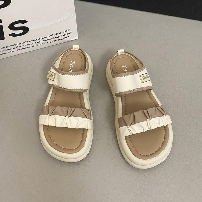French with skirt sandals women's summer wear 2025 new soft-soled non-slip not tired feet beach cool slippers