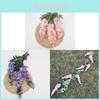 Faux Wisteria Flower Garland For Event Decor In White Pink Blue And Green