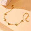 Gold Plated Camellia Jewelry Set Necklace Earrings Bracelet