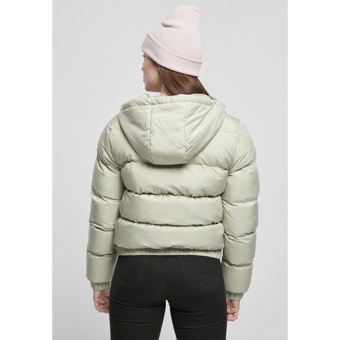 Veste Femme - Urban Classics - Hooded Puffer - Vert - Fermeture Éclair - Poignets Froncés