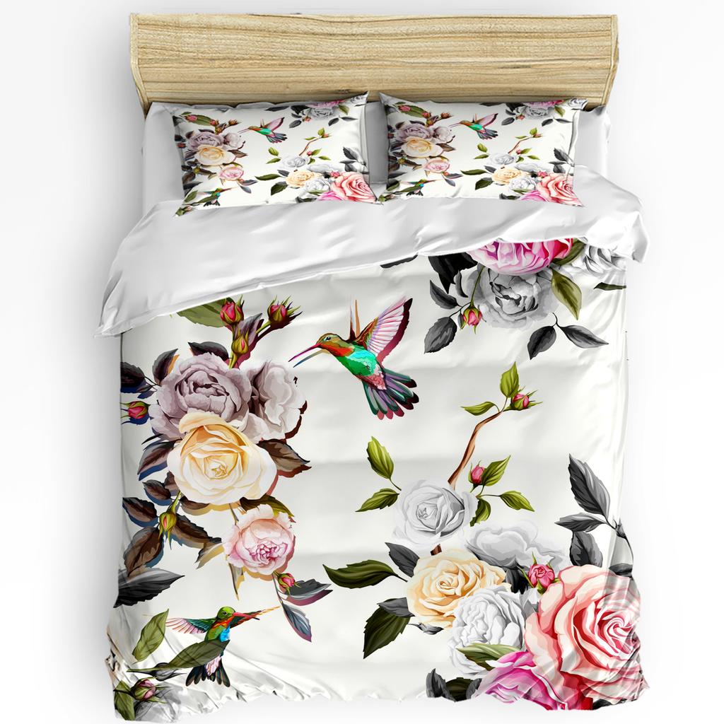 Animal Bird Flowers Leaves Branch Plant 3pcs Bedding Set For Bedroom Double Bed Home Textile Duvet Cover Quilt Cover Pillowcase