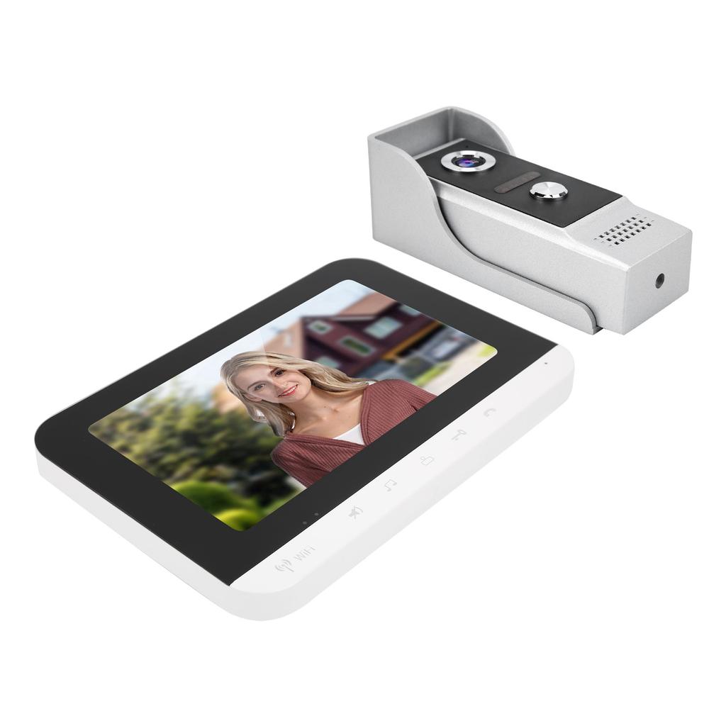 Video Doorbell 7in TFT LCD Intercom Doorphone Wired Wifi Remote Unlocking Monitor
