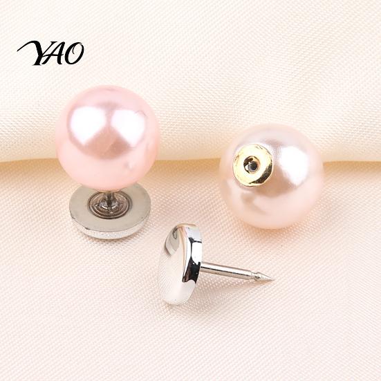 Quick Fix Buttons for Sewing 5Pcs Fake Pearl Clothing, Removable Decorative Brooch Pins, No Cardigans Sew Safety Pins Shirt Neckline Embellishment,