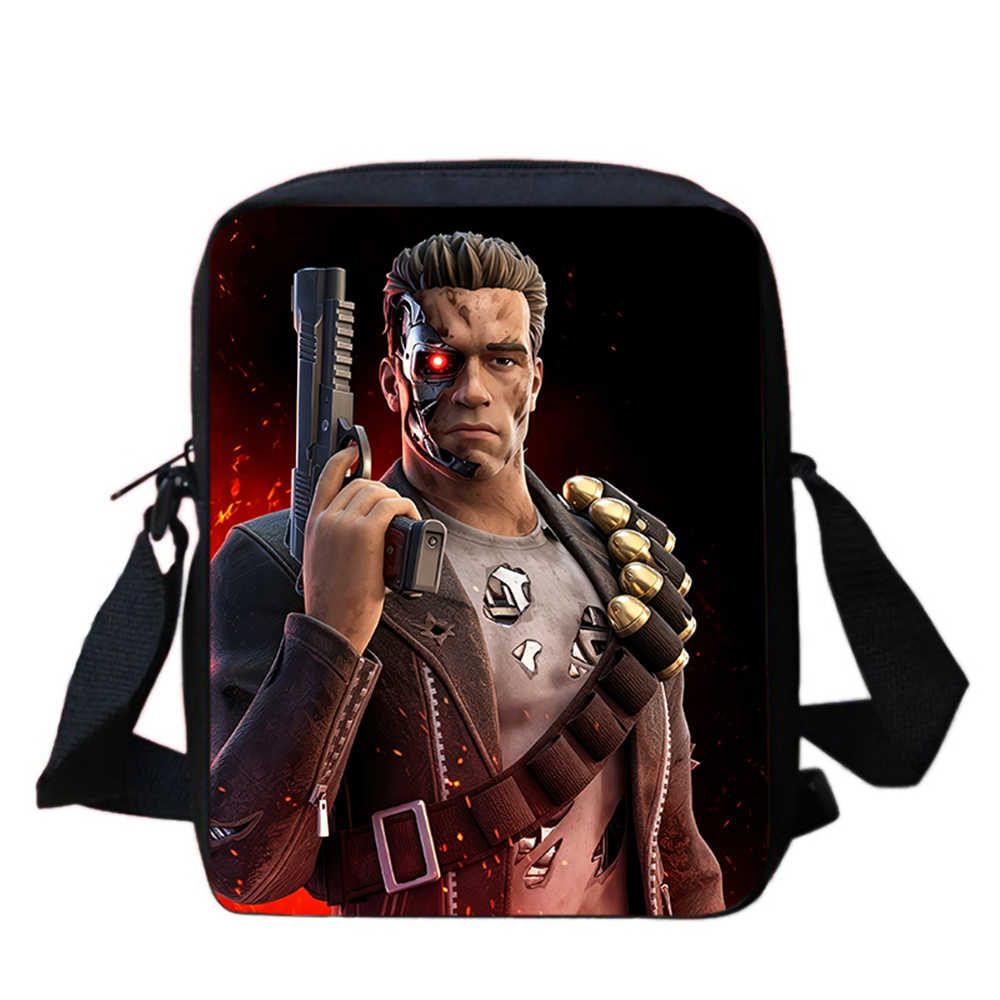 Cute Fortnite Cartoon Shoulder Crossbody Bag, Unisex Kids Aged 6-14 Portable Printed Small Bag for Daily School Travel Use