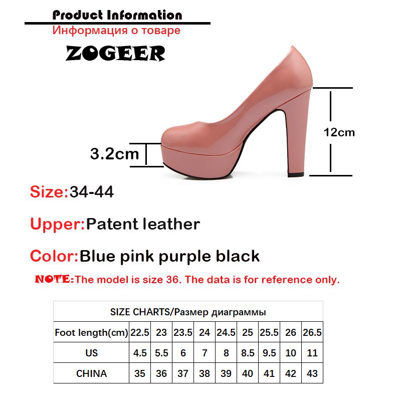 Elegant Women High Heels Platform Shoes Spring Sexy Pumps Patent Blue Pink Black Heeled Party Wedding Shoes Female Large Size 45