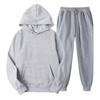 Men's Solid Color Sports Suit Hooded Sweatshirt and Sweatpants