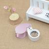 40X Magnifying Glass Lens Foldable Handheld Eye Loupe Pocket Size Magnifier with Light for Jewelry Stamps Coin Inspection