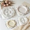 Vintage Floral Relief Jewelry Storage Tray Rose Embossed Storage Bowl  Home Decoration