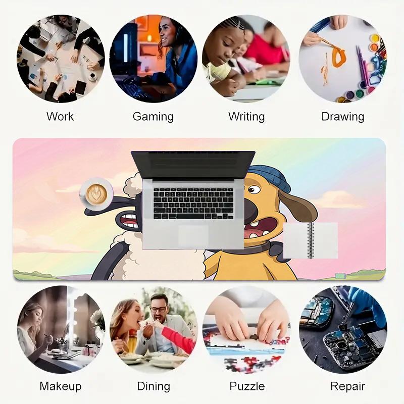 Sheep Dog Xl Gaming Mouse Pad Nonslip Rubber Base Stitched Edge Waterproof Desk Mat For Pc Laptop Gamer Office Computer Accessories C929840