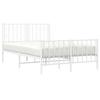 VidaXL Cadre de lit métal avec tête de lit/pied de lit blanc 120x200cm 374502