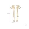 Luxury White Flower Rhinestone Butterfly Earrings for Women Tassel Pearl Zircon Drop Earrings Elegent Art Aesthetics Jewelry New
