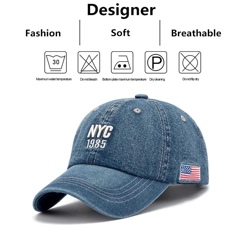 Unisex Light Board Denim Washed Baseball Caps Spring and Autumn Outdoor Adjustable Casual Hats Sunscreen Hat